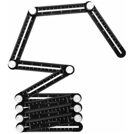 Règle multifonctionnelle en aluminium à 12 volets pour mesurer les angles des carreaux (1/3)
