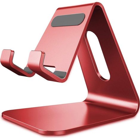 Handyhalterung, Tischständer aus Aluminium, kompatibel mit Switches und allen Smartphones, iPhone 17, 16, 15, 14, 13, 12, Mini, Pro, Max, Xs, XR, X, Bordeaux (1/5)