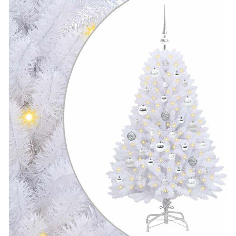 Sapin de Noël artificiel, à branches mobiles, blanc, 120 cm (1/5)