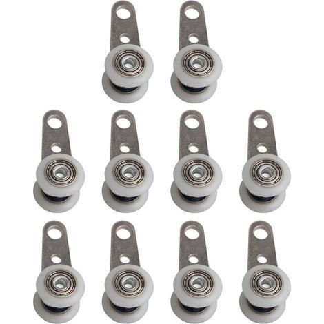 roulettes pivotantes, Lot de 10, 45 x 19 mm, avec Deux roulettes en Plastique, pour Armoire, fenêtre, Portes coulissantes (1/5)