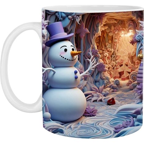 Mug De Noël - En Céramique - 350 Ml - Pour Café Thé Chocolat Chaud - Usage Domestique Et Bureau - 1 Pièce (1/5)