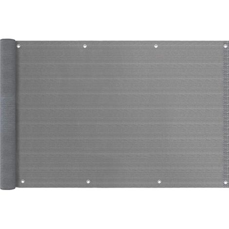 Telo Copribalcone Tinta Unita 90 x 500 Cm HDPE UV Frangivento Con Occhielli Grigio (1/5)