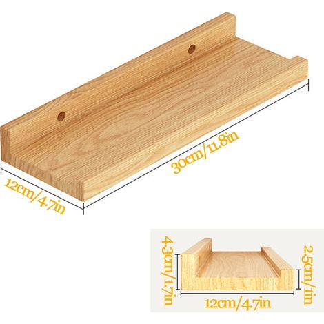 (comme illustré) Étagère flottante en bois, étagère murale rustique pour le rangement et la présentation à domicile, étagère murale en bois pour salle de bain, chambre, salon, (1/5)