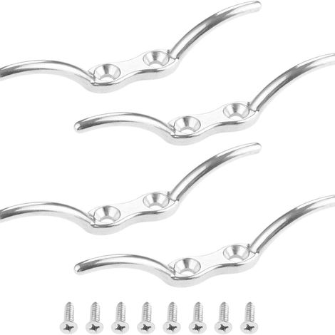 8 grands crochets métalliques pour cornes, robustes, sans perçage, fixations adhésives pour câbles métalliques (1/5)