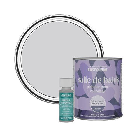 Peinture pour Carrelage de Salle de Bain, Finition Brillante - Ombre Lilas 750ml (1/3)