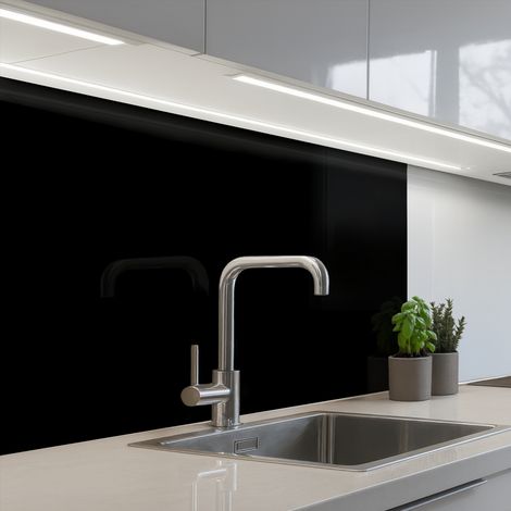 Kitchen Splashback Black 80x60 cm