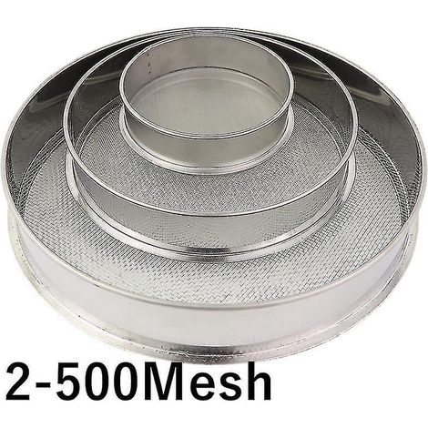 Rundes Laborsiebset aus Edelstahl 304 (2-500 m) - 15 cm Durchmesser - 500 Mesh (0,03 mm)