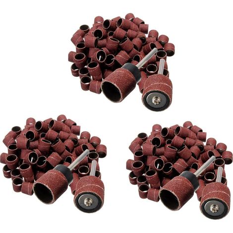 300 Pieces 1/2 Pouce Poncage A Tambour Polissage Bande Abrasif + 2X Mandrin Rotatif -