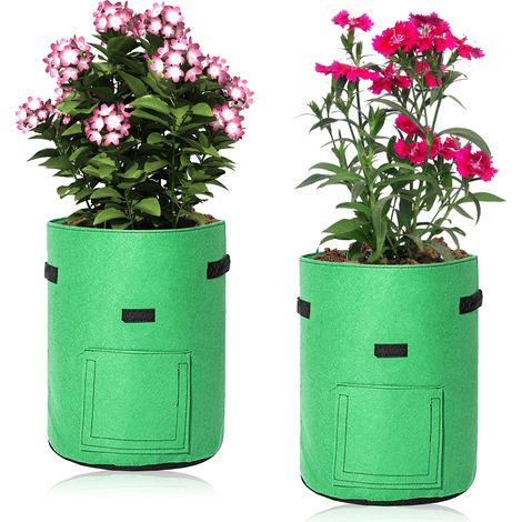Jiubiaz 30er Set Pflanzsäcke 26,5 L aus Vlies mit Sichtfenster & Griffen, Kartoffel-Pflanztaschen für Gemüse, Balkon & Garten (1/5)
