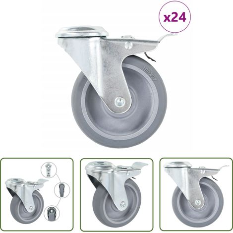 vidaXL 24 Stk. Lenkrollen mit Rückenloch 100 mm (1/5)