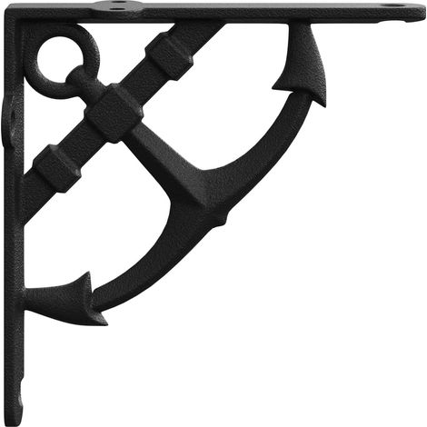 Supports d'étagère murale 12 pc Noir 21 x 21 x 3.5 cm Acier vidaXL (1/4)