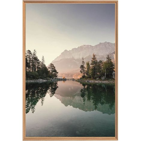 Tableau mural encadré zen 65x97 cm - Tableau Mural Décoratif - Image Encadrée Imprimée en HD - Impression 65x97 cm sur Fibres de Bois FSC - Finition Mate - Fabriqué en France (1/5)