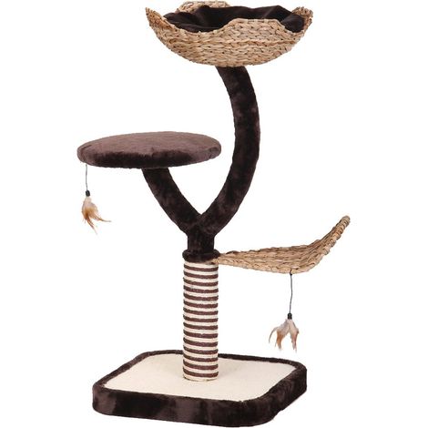 Griffoir haut modèle Natural Magnolia avec pendentif pour chat