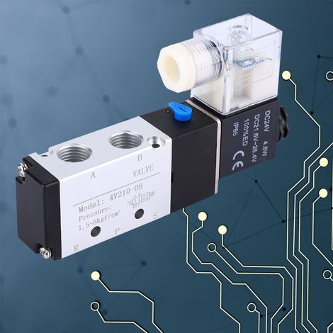Électrovanne pneumatique 4V210-08 à 2 positions et 5 orifices (DC24V) (1/5)