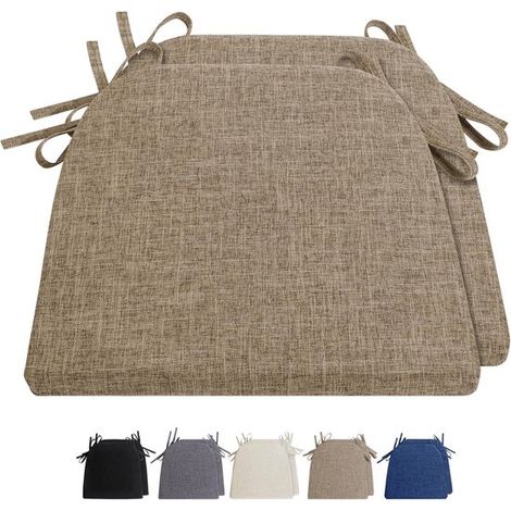 Coussin d'Assise 42x41x4 cm avec Sangle de Fixation – Coussin de Chaise Épais et Confortable pour Cuisine Salle à Manger et Bureau (1/5)