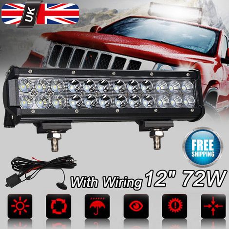 LED Work Light Spot Flood Combo Beam Lamp 4x4 Van ATV Offroad SUV Truck 72W 12V (1/4)