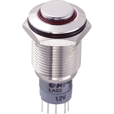 TRU COMPONENTS 701909 LAS2GQH-11E/R/12V/N/P Vandalismusgeschützter Drucktaster 250 V/AC 3 A 1 x Ein/