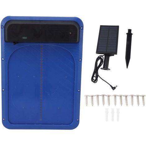 Porte Automatique de Poulailler avec Capteur de Lumière à énergie Solaire Ouvreur de Poulailler à Piles Protège (Bleu)