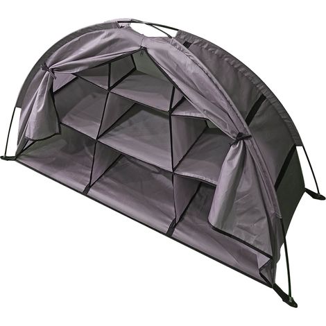 Étagère de rangement pliable marron 9 niveaux pour chaussures de camping, grande capacité, portable et pliable, armoire de camping pliable à compartiments (1/5)