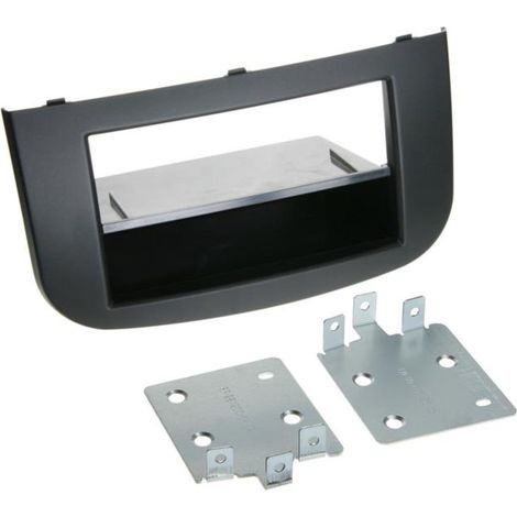 Support autoradio 2 DIN compatible avec Mitsubishi Colt 08-12 avec vide poche - Noir