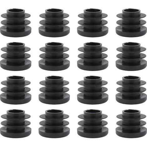 Paquete de 16 tapones redondos laminados - Tapones protectores de plástico - Tapones de extremo (Diámetro 28 mm, redondos) (1/3)