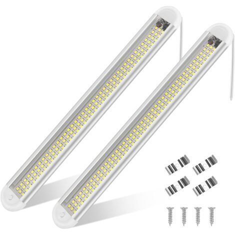 12V-85V LED-Innenraumbeleuchtung, helle Autobeleuchtung, 120 LEDs mit Schalter für Transporter/Boot (2 Stück) (1/5)