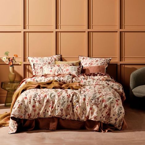 Housse de Couette 240x260 Beige Blanc avec 1 Taies d'oreiller 65x65 cm - Fleurie Parure de Lit Romantique Lavée Douce Microfibre - Adulte Fille Linge de Lit Fleurs 1 Personnes (1/5)