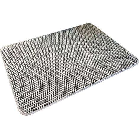 Tapis Anti-Éclaboussures Pour Litière Chat - Double Couche En EVA - Surface Alvéolée - Imperméable - Antidérapant - 30 x 45 cm - Gris (1/2)