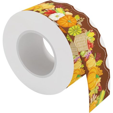 20M Autocollants Thanksgiving Bordures festonnées pour tableau d'affichage Décoration pour tableau en liège Salle de classe Armoire Chambre Bureau Largeur 7cm (1/5)