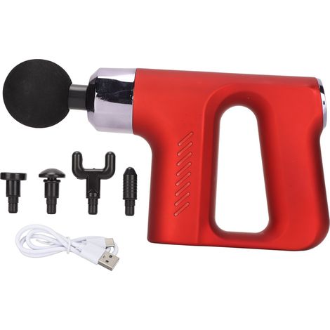 Mini Masseur Musculaire Percutant Portable Relaxation Fitness Appareil de Thérapie Électrique à Fréquence Variable Rouge (1/5)