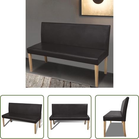 vidaXL Banc en mousse - Banc 139,5 cm Marron foncé Similicuir (1/5)