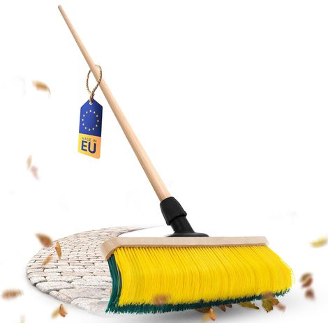 Balai à griffes Novaliv avec manche 60 cm, balai spécial à poils courbés - idéal comme balai de jardin, balai grattoir, balai pour gazon artificiel,