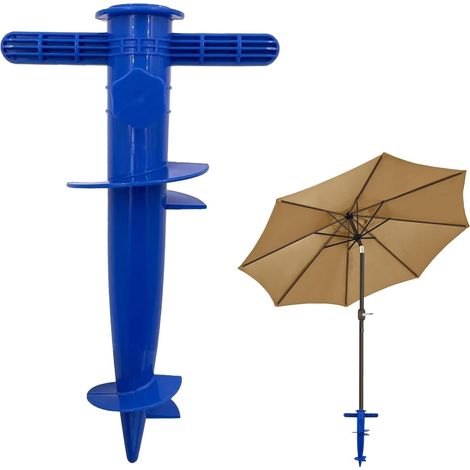Support de parasol pour plage, chevilles de sol, pied de parasol avec poignée, ancre, convient pour les plages, les pelouses et les campings (1/5)