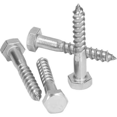 Boulon hexagonal en acier inoxydable 304, vis autotaraudeuse pour bois M8x50mm