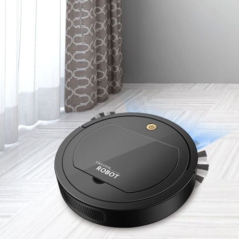 Robot Aspirateur - 2000 Pa - Capteurs Anti-Chute et Anti-Collision - Pour Sol Dur et Tapis Courts - Noir - 1 Pièce (1/4)