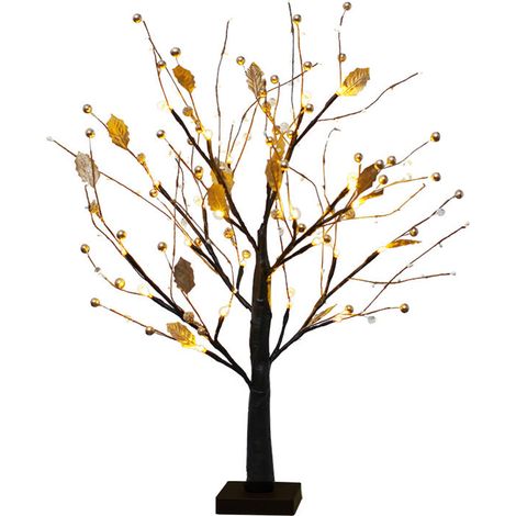 Guirlande lumineuse à 24 LED en forme de branches d'arbre, lampe de table/de bureau, guirlande lumineuse d'intérieur, lampe bonsaï féérique, lampe de chevet pour Noël, fêtes et mariages (1/5)