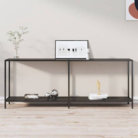 Table console Noir 200x35x75,5 cm Verre trempé (1/5)