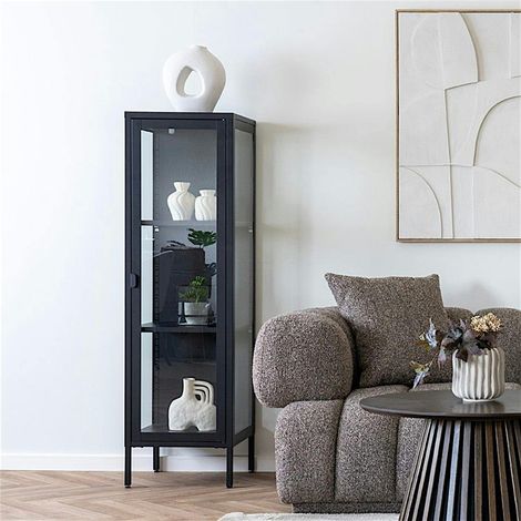 Colonne vitrée en métal noir 140 cm ODENSE (1/5)