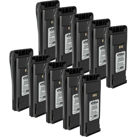 vhbw 10x Batterie compatible avec Motorola DP1400, DP1000, EP450, CP380, CP360, CP340, CP250, CP200XLS radio talkie-walkie (1800mAh, 7,2V, NiMH) (1/4)