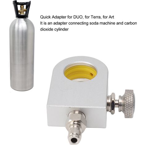 Ortviai Adaptateur de Recharge CO2 avec Valve de Détente pour Sodastream DUO/Terra/Art – Aluminium et ASA (1/4)