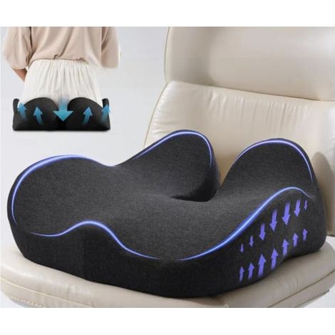 Coussin Chaise Bureau en Mousse à mémoire, Coussin Coccyx, Coussin Ergonomique Assise pour Soulager la Pression et Les Douleurs des Hanches, du Coccyx et de la Sciatique, pour Voiture/Bureau/Camion (1/5)