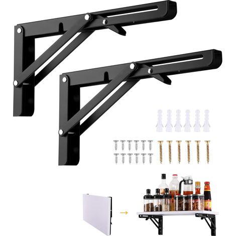 Klappbarer Bügel 400 mm, 2 Stück, schwarz, tragendes Regal, robust D-AquaForge (1/5)
