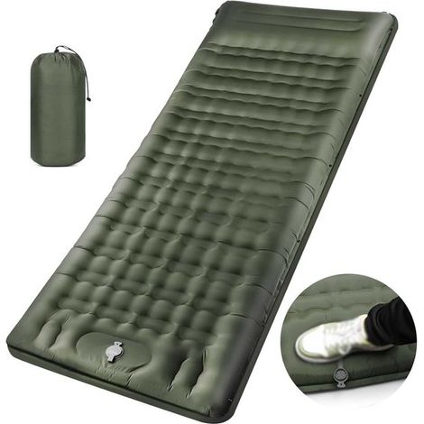 Selbstaufblasende Campingmatratze, tragbar und kompakt, perfekt für Outdoor-Aktivitäten – dunkelgrün (1/5)