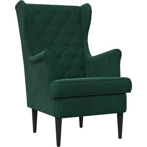 vidaXL Armchair Dark Green Velvet