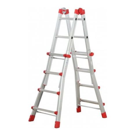 Escalera aluminio telescópica multiposición ProfiStep Multi con estabilizador (4+4 peldaños) HAILO