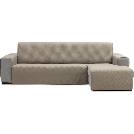 Housse de canapé d'angle rembourrée en Toile Facile à Laver, Durable et résistante Beige 280 cm (1/5)