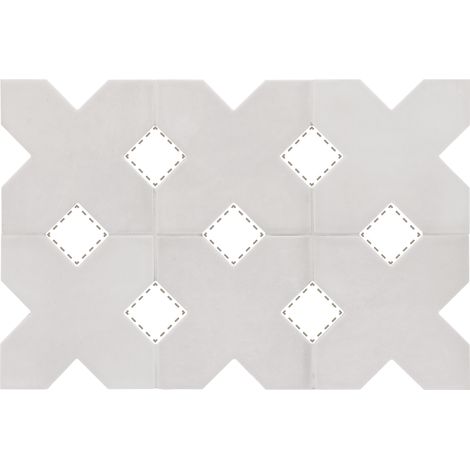 Carrelage sol / mur forme croix 12x12 cm KASBAH BASE SMOKE (vendu par boite de 0,50m2) (1/5)