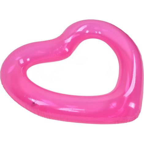 Herzförmiger Pool-Schwimmring aus hautfreundlichem, leichtem PVC-Material in romantischem Rosa – perfekt für den Sommer (1/5)