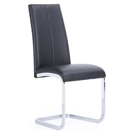 Lot de 4 chaises de salle à manger rembourrée coloris noir - JUANIO - Contemporain - Design
