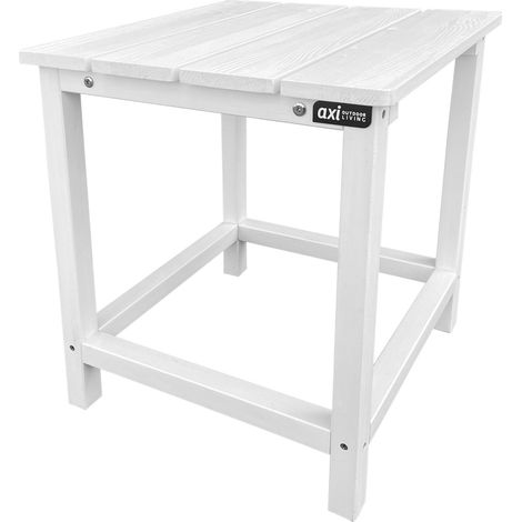 Axi Tess Table D'Appoint En Bois - Blanche Petite, Bassse, Pour Jardin, Balcon, Terrasse Tconsole Pour L'Extérieur - 40,5 X 40,5 X 46 Cm (1/5)
